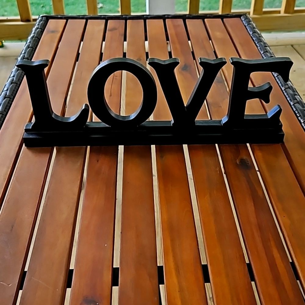 LOVE Sign Wooden Block Letters Rustic Tabletop Words Decor
